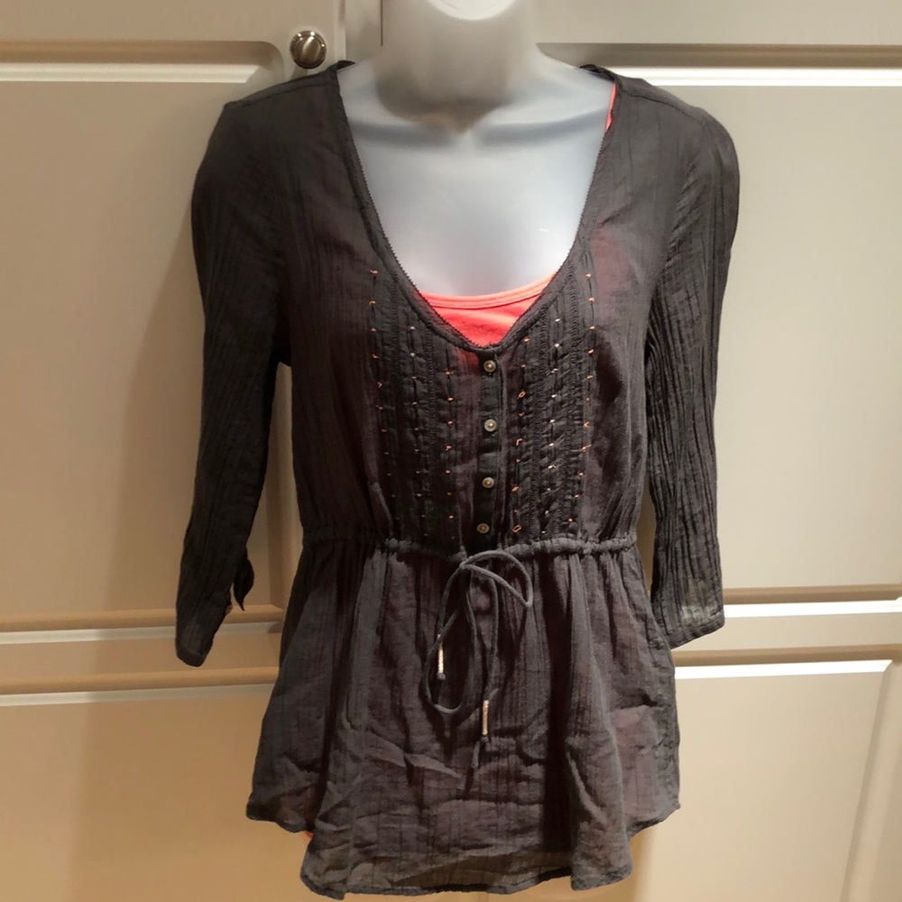 EUC Aerie peasant blouse and Aeropostale tank.